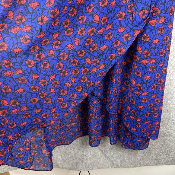 Disney Snow White and the Seven Dwarves Maxi Wrap Dress‎ M Royal Blue Red Floral - Picture 5 of 11